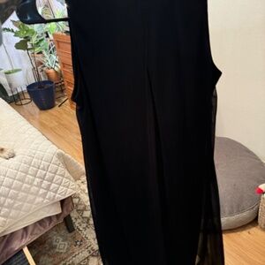 High Neck, open cut back sheer dress